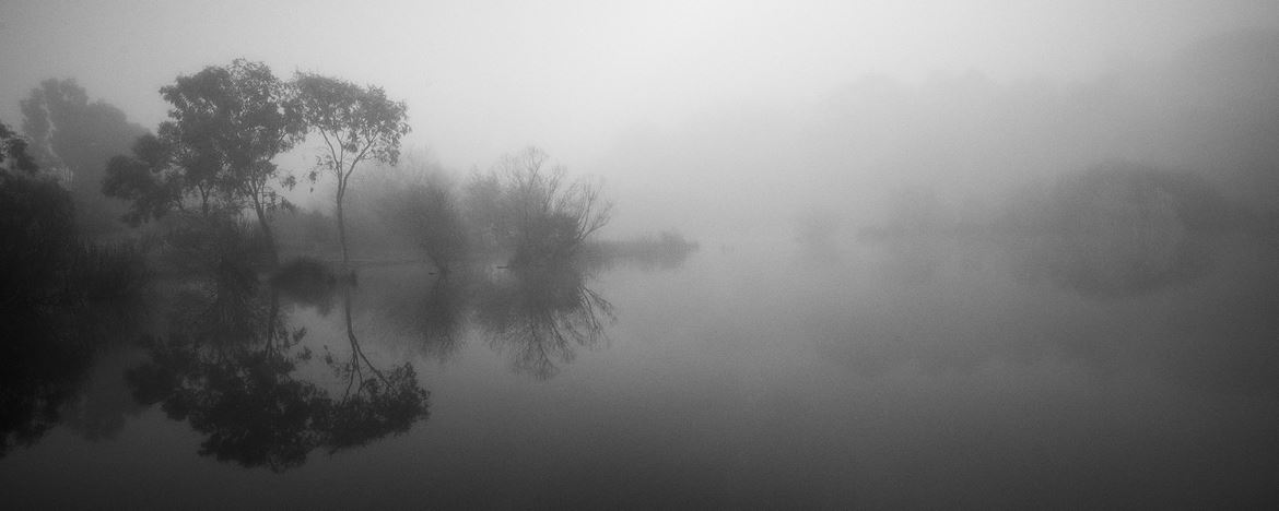 Morning fog over Lake Daylesford